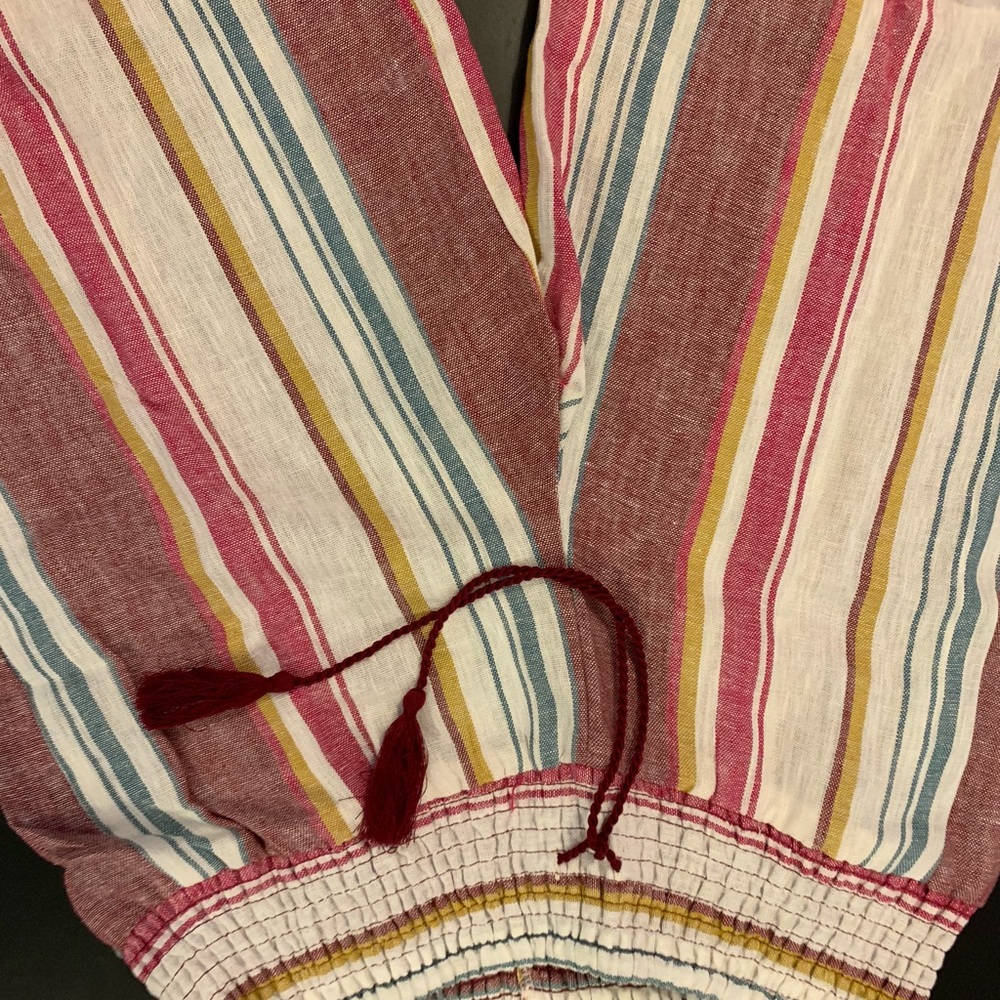 COLORFUL STRIPED WIDE LEG FLOWY PANTS